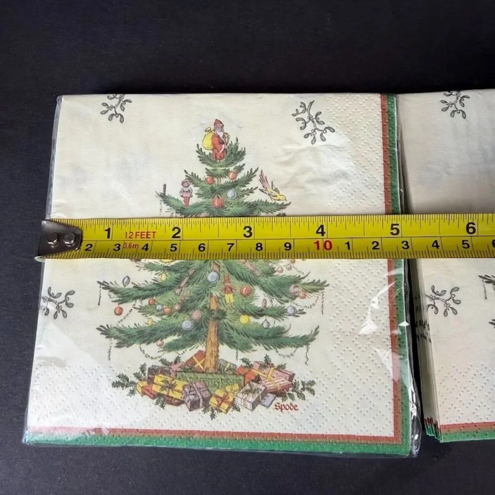 Lot of New & Open Spode Christmas Tree Paper Napkins-Beverage, Luncheon, Dinner
